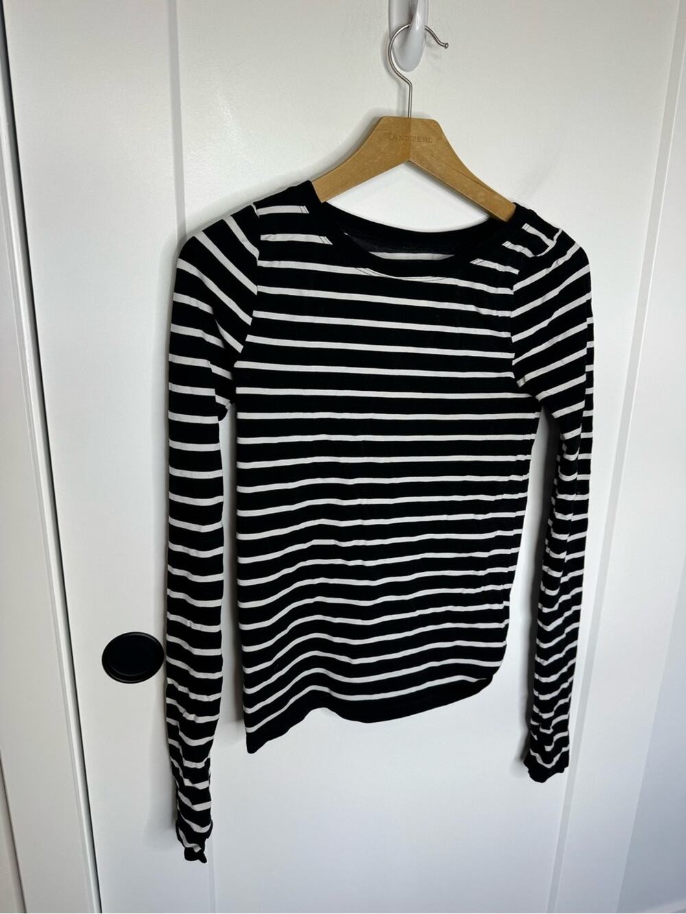 Intimately Free People Black & White Stripe Long Sleeve Seamless Top Size M/L